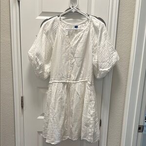 Women’s Old Navy Linen White Button-Up Dress